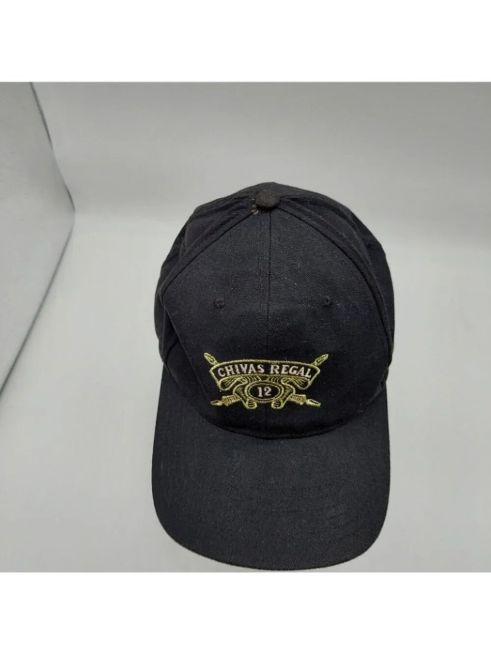 Chivas Regal Scotch Black Strapback Cap Gold Metallic Logo